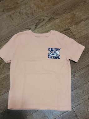 Garanimals Peach Tee with Blue 'Enjoy The Ride' Graphic